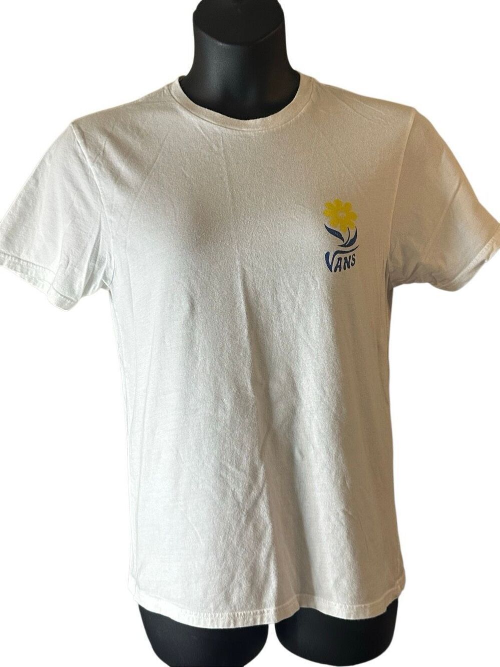 Vans Men's White Off The Wall Flower Daze Slim Fit Short Sleeve T-Shirt Medium